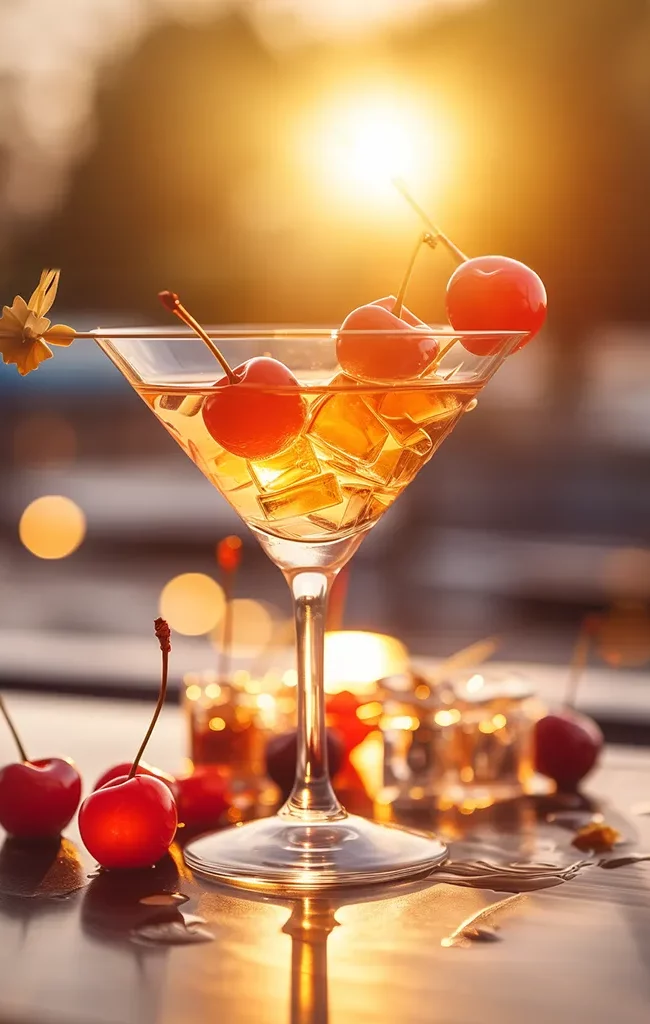 Abbildung Basshattan Cocktail in Martini Glas