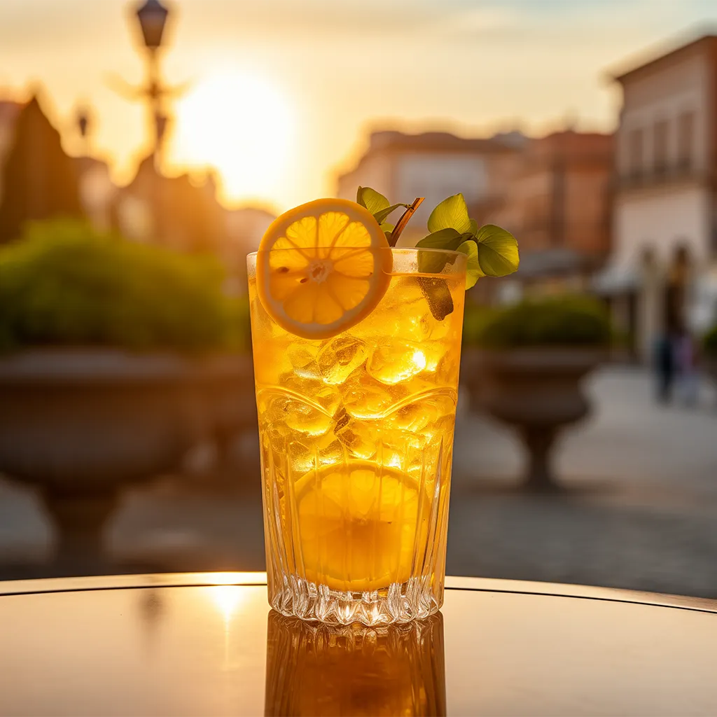 Abbildung Amaro Cocktail Bassa n Lime in einem Cocktail Glas